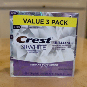 Crest 3D White Brilliance Vibrant Peppermint Teeth Whitening Toothpaste, 4.3 oz