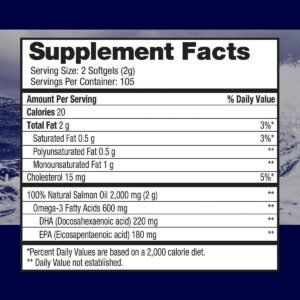 Pure Alaska Omega-3 Wild Alaskan Salmon Oil 1000mg 210 Softgels