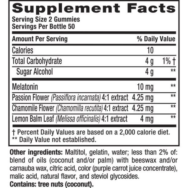 Vitafusion Max Strength Melatonin Gummy 10mg 100 Gummies
