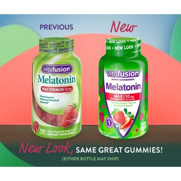 Vitafusion Max Strength Melatonin Gummy 10mg 100 Gummies