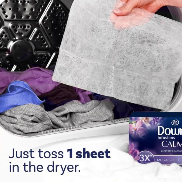 Downy Infusions Mega Dryer Sheet Lavender and Vanilla Bean