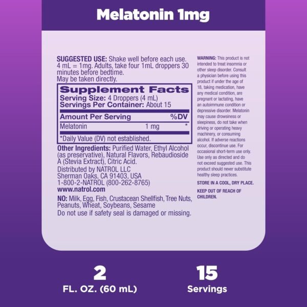 Natrol Liquid Melatonin 1mg